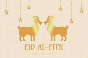 eid Al fitr Contexte avec d'or chèvres et étoiles vecteur