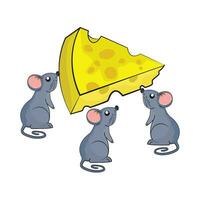 Souris avec fromage illustration vecteur