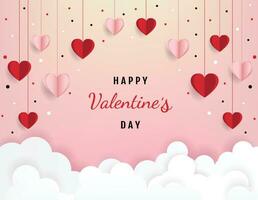 joyeuse Saint Valentin. avec une composition d'amour créative des cœurs. illustration vectorielle vecteur