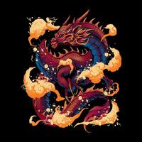 le monstre dragon illustration prime vecteur