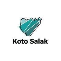 vecteur carte ville de koto Salak, élément graphique illustration modèle conception