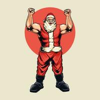 Père Noël claus avec une musclé corps illustration vecteur