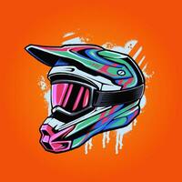 le motocross casque vecteur illustration