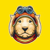 chien avec casque vecteur illustration