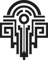 artistique angulaire déco logo vecteur conception déco géométrie dans mouvement géométrique icône emblème