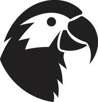 à plumes charme perroquet iconique emblème perroquets vif envergure logo conception vecteur