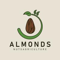 amandes des noisettes la nature ferme ancien logo icône et symbole vecteur illustration minimaliste conception