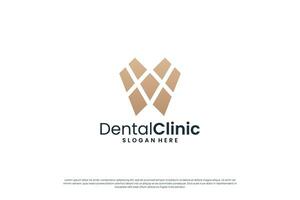 luxe dentaire clinique logo conception avec d'or couleur. vecteur