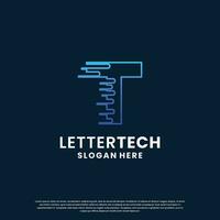 Créatif lettre t technologie, science, laboratoire, Les données l'informatique logo conception pour votre affaires identité vecteur