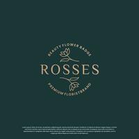 luxe logo conception pour votre entreprise. d'or Rose fleur logo vecteur