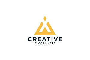 lettre une logo type avec Créatif Triangle concept. vecteur
