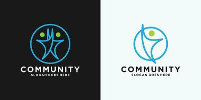 modèle de conception de logo communautaire minimaliste vecteur