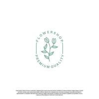 fleur magasin logo conception ancien. logo pour plante et fleur affaires vecteur