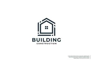 Créatif maison logo conception avec ligne art concept. vecteur