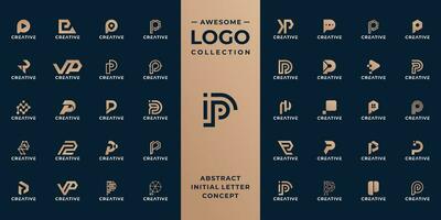 unique initiale lettre p logo conception collection. vecteur