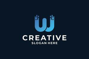 Créatif lettre w logo conception avec numérique, rapide, lien concept. vecteur