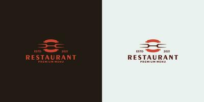 création de logo de restaurant vintage avec hot-dog et barbecue pour votre entreprise vecteur