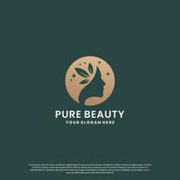 beauté la nature logo conception. élégance logo pour beauté salon et spa. vecteur