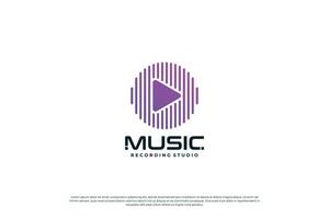 Créatif la musique logo conception. l'audio, du son logo modèle. vecteur