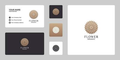 luxe logo l'image de marque inspiration. boutique logo fleur avec d'or Couleur vecteur