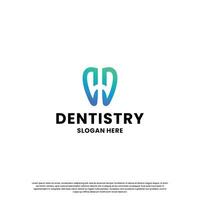 dentaire avec lettre w h logo conception combinaison. moderne dentaire santé logo pour dentisterie affaires vecteur