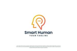 numérique Humain cerveau lien logo conception. vecteur