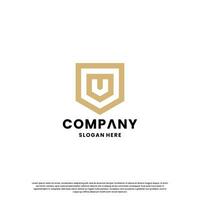 Créatif lettre u combiner avec bouclier logo conception monogramme pour votre affaires identité vecteur