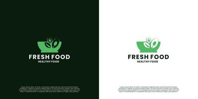 Frais nourriture logo conception pour restaurant vecteur