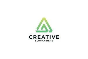 lettre une logo conception avec Créatif Triangle concept. vecteur