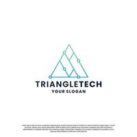 abstrait logo pour technologie. Triangle forme et lien circuit concept vecteur