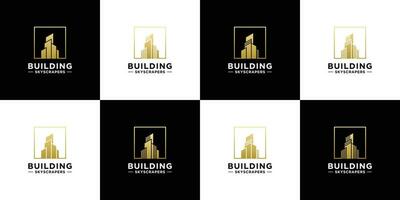 ensemble de réel biens logo conception pour bâtiment, réel domaine, prestataire entreprise vecteur