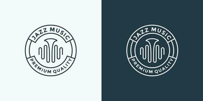 paquet la musique le jazz avec saxophone et la musique vague logo conception vecteur