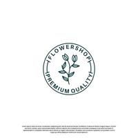 fleur magasin logo conception ancien. logo pour plante et fleur affaires vecteur
