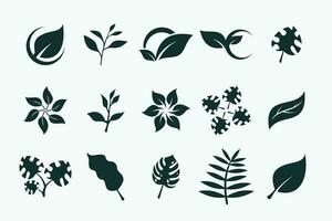 ensemble de feuille icône logo conception vecteur. nature, feuilles, écologie, plante logo élément. vecteur