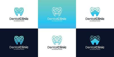 ensemble de Créatif dentaire clinique logo conception. dent symbole concept, dentisterie logo modèle. vecteur