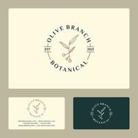 Créatif ancien olive branche logo conception pour votre affaires spa, mode, cosmétique, et santé vecteur