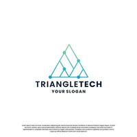 abstrait logo pour technologie. Triangle forme et lien circuit concept vecteur