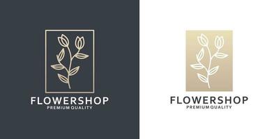 minimaliste fleur magasin logo pour fleuriste vecteur