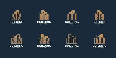 ensemble de moderne bâtiment logo vecteur collection.