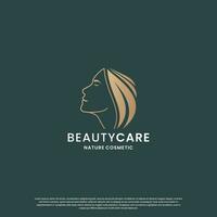 beauté la nature logo conception. élégance logo pour beauté salon et spa. vecteur