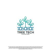 moderne arbre technologie logo conception. croissance La technologie logo inspiration vecteur