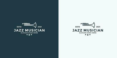 minimaliste ligne art saxophone le jazz la musique ancien style logo conception vecteur