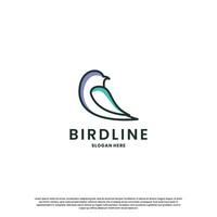 moderne oiseau ligne logo conception. minimaliste oiseau logo modèle. vecteur