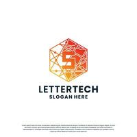 moderne lettre s logo conception avec pente Couleur pour La technologie et science affaires entreprise. vecteur