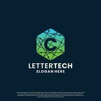 moderne lettre c La technologie logo conception avec pente Couleur vecteur