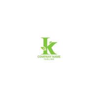k lettre feuille logo conception vecteur