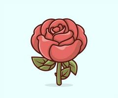 vecteur mignonne Rose illustration, dessin animé plat isolé