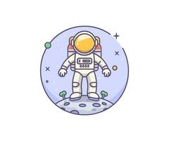 vecteur mignonne astronaute illustration, dessin animé plat isolé