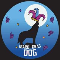 mardi gras chien T-shirt conception vecteur