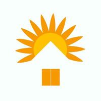 ai généré solaire énergie plante rempli Orange logo. abordabilité affaires valeur. Soleil brillant plus de toit Facile icône. conception élément. ai art pour entreprise l'image de marque, site Internet vecteur